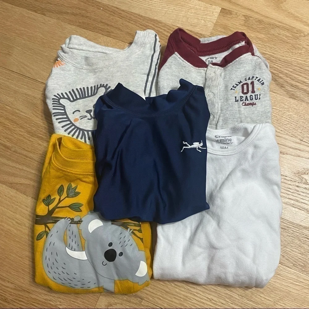 18 mos Long Sleeve Shirt Onesie Bundle Carter’s Garanimals Koala MVP